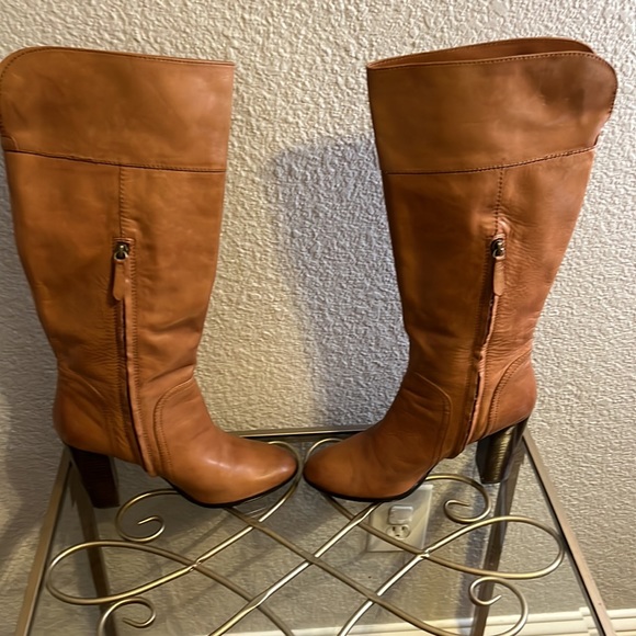 Halogen Camel Leather Knee Boots Sz 11 - Picture 5 of 7